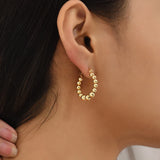 Beaded Circle Hoop Earrings