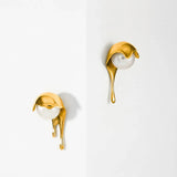 Molten Pearl Drop Stud Earrings