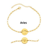 Zodiac Coin Charm Chain Bracelet