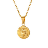 Round Disc Handmade Animal Snake Pendant Necklace, Women's Stainless Steel Delicate New Jewelry Tarnish Free