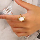 Abalone Shell Statement Ring