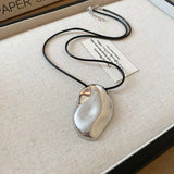 Horseshoe Pendant Leather Necklace