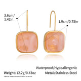 Square Resin Pendant Dangle Earrings