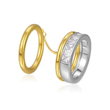 CZ Zircon Double Layer Connecting Ring