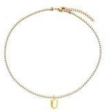 Pavé Initial Tennis Necklace