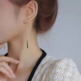Black Tassel Drop Earrings