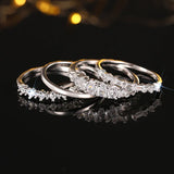 4-Piece CZ Stack Ring Set