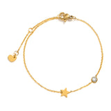 Birthstone CZ Cross Chain Bracelet