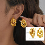 Linked Oval Hoop Earrings