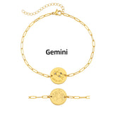 Zodiac Coin Charm Chain Bracelet