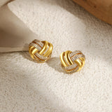 Zircon Knot Statement Stud Earrings