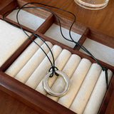 Horseshoe Pendant Leather Necklace