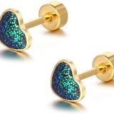 Sweetheart Titanium Stud Earrings