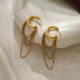 Gold Tassel Chain Dangle Earrings