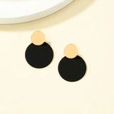 Black & Gold Two-Tone Circle Earrings