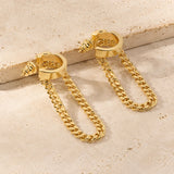 Tassel Chain Wide C-Shape Studs
