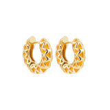 Boho Enamel Flower Hoop Earrings