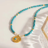 Turquoise Sun Pendant Necklace