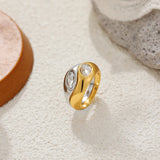 Cubic Zirconia Teardrop Stacking Ring