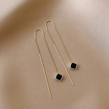 Black Tassel Drop Earrings