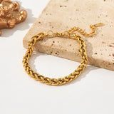 18K Gold-Plated Chain Necklace & Bracelet Set