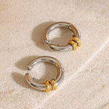 Two-Tone Geometric C-Shape Ear Clip