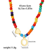 Beaded Initial Heart Pendant Necklace