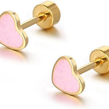 Sweetheart Titanium Stud Earrings
