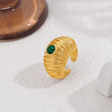 Green Opal Wide Open Ring