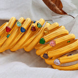 Punk Thick Gold Elastic Cuff