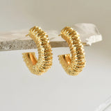 Lava Texture Chunky Hoop Earrings
