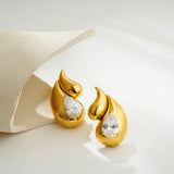 Crystal Double Teardrop Earrings