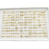 Mixed 30 piece Lot Gold Color Ringers - Mixed Sizes and Mixed Designs