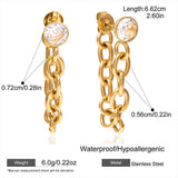CZ Zircon Chain Dangle Earrings