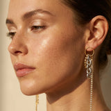 Rhinestone Irregular Long Chain Earrings