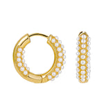 Green Beaded Circle Hoop Earrings