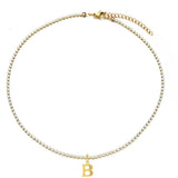 Pavé Initial Tennis Necklace