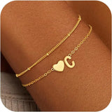 Heart Initial Bracelet