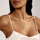 CZ Beaded Y-Body Chain Necklace