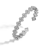 Gold Zirconia Flower Cuff Bracelet
