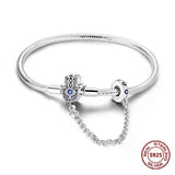 Sterling Silver Zirconia Charm Bracelet