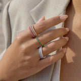 Colorful Cubic Zirconia Stackable Ring Set