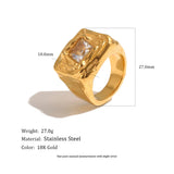 CZ Zircon Square Chunky Ring