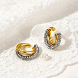 Cubic Zirconia Ear Cuff Earrings