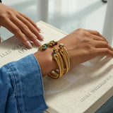 Turquoise Ribbed Stack Bracelet
