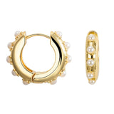 Green Beaded Circle Hoop Earrings