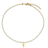 Pavé Initial Tennis Necklace