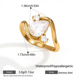 Waterdrop Zircon Minimalist Ring