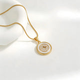 White Enamel CZ Star Necklace