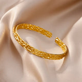 Gold Cuff Bangle Bracelet